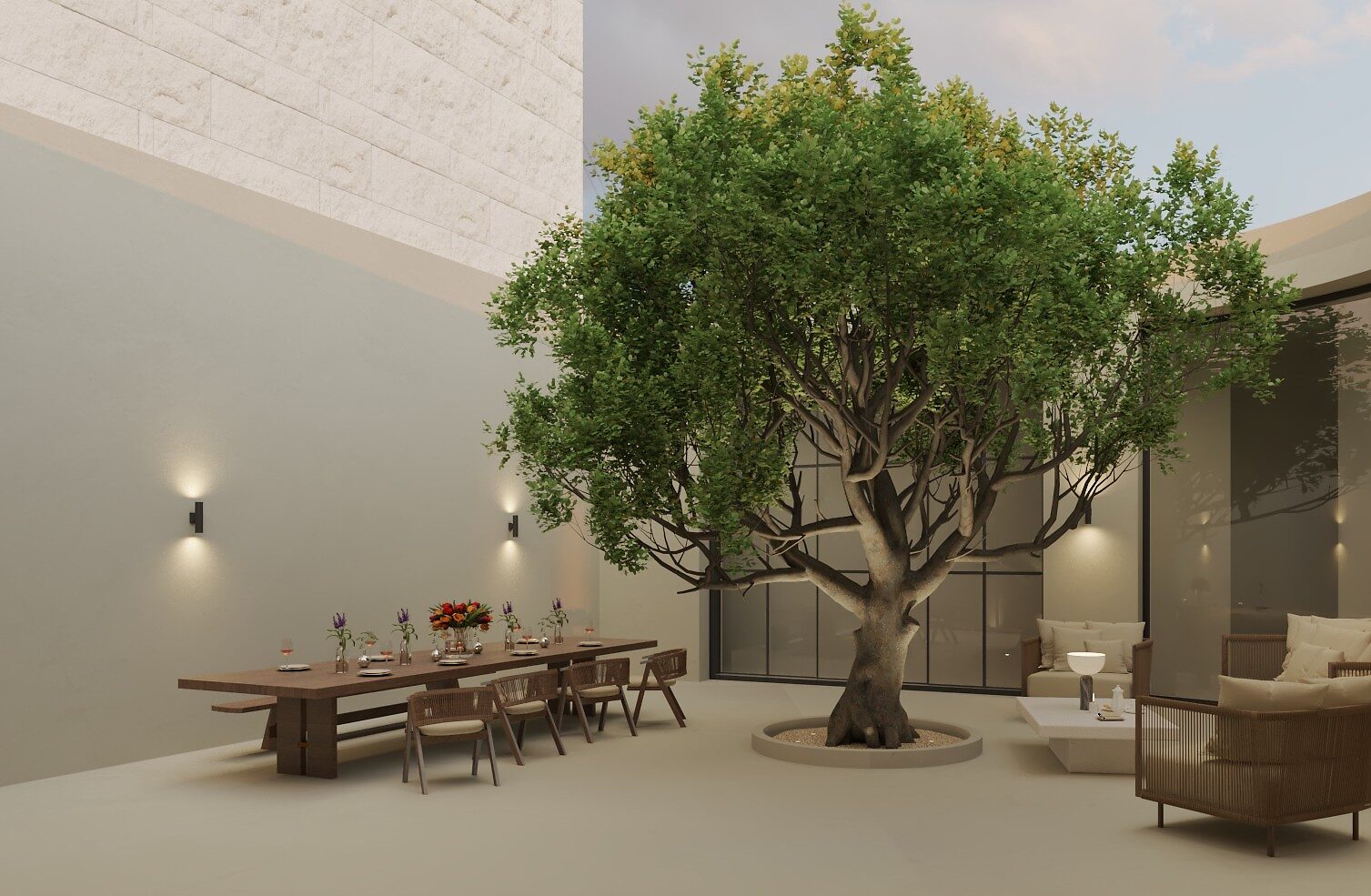 Casa Reina — interior patio with natural light